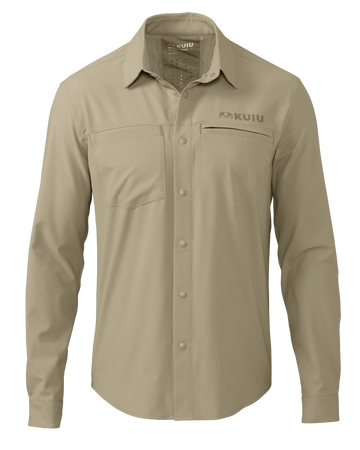 Outlet Mesa Vented LS Snap Shirt | Bone